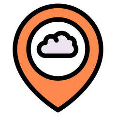 Vector Icon weather, Cloud, gps, location, position