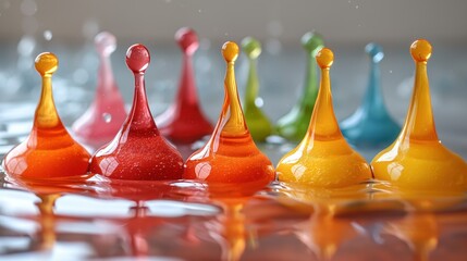 Colorful Water Drops in High Speed Photography
