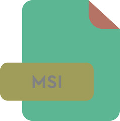 MSI File Extension  icon Jelly Bean and Brick Red  color