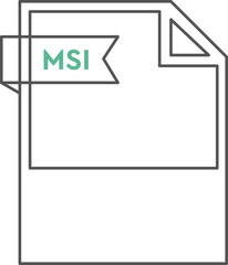 MSI File format icon  black outline and light color text