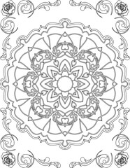 Printable Mandala Coloring Page for Adults. Educational Resources for School for Kids. Adults Coloring Book. Mandala Coloring Activity Worksheet.
