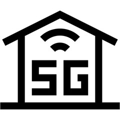 Vector Icon Smart Home, Technology, 5G, internet, wireless