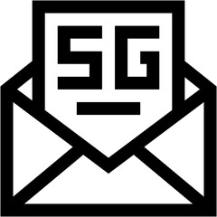 Vector Icon Email, Technology, 5G, internet, wireless