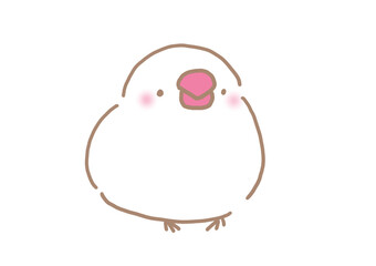 左を向いて座る白文鳥