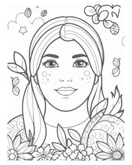 Women's Face Coloring Page
