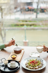 waffle coffee and fondue table top waterside