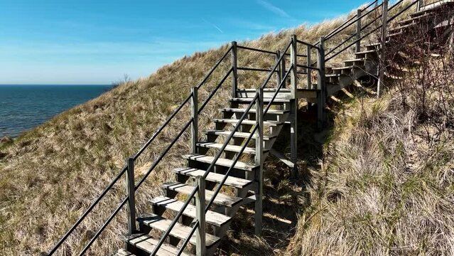 Stairs along the famed dunes on Lake Michigan.