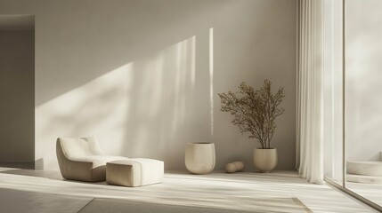 essence of minimalism in interior design, featuring clean lines, neutral tones, and uncluttered spaces, creating a sense of calm and simplicity.