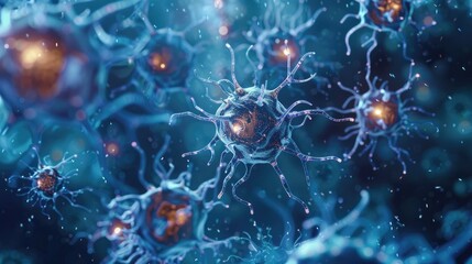 Obraz premium a neural network, which is a type of artificial intelligence. The network is made up of a large number of interconnected nodes, which can process information and learn from data.