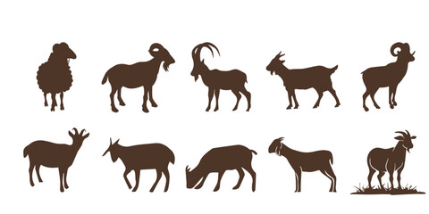 flat goat silhouette