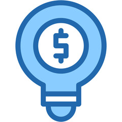 Vector Icon money, Bulb, creative, lamp, light