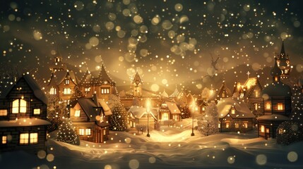 Golden Glow Christmas Eve: a magical Christmas Eve background with a soft golden glow, featuring a...
