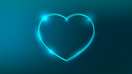 Neon double frame with shining effects 