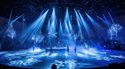 Holiday Ice Skating Spectacular: a magical ice skating show with performers gliding gracefully on a...