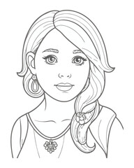 Women's Face Coloring Page