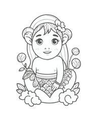 Coloring Book Page For Kids.