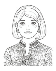 Women's Face Coloring Page
