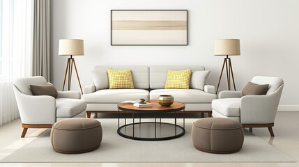 Obraz premium A Spacious Living Room With An Airy Window View.