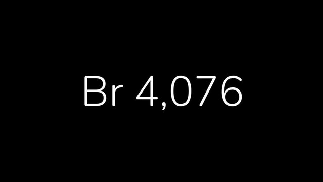 Ethiopian Birr, Belarusian Ruble Amount Counting from 0 to 1 Million in 60 Seconds Animation. HD Resolution Animation. Minimalist Style with Transparent Background. Alpha Channel Included.