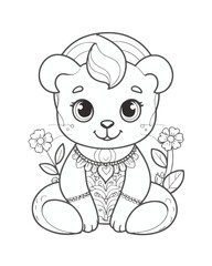 Coloring Book Page For Kids.