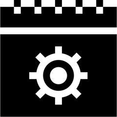 Vector Icon Calendar, schedule, time and date, gear, settings