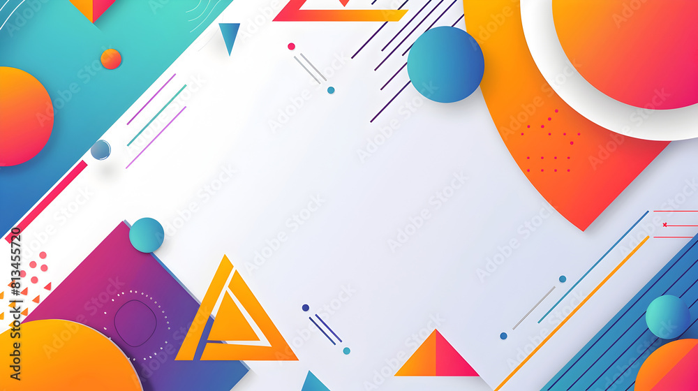 Aufkleber vibrant geometric abstract background with clean copyspace for branding and advertising designs