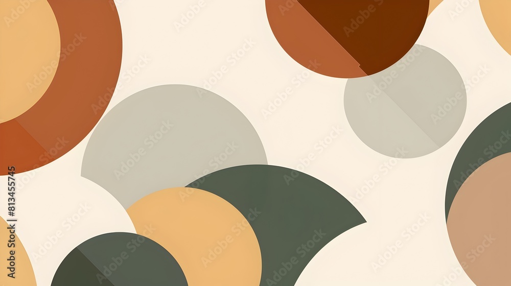Fototapete Elegant Abstract Geometric Shapes in Muted Tones Creating Minimalist Composition with Ample Negative Space for Copywriting