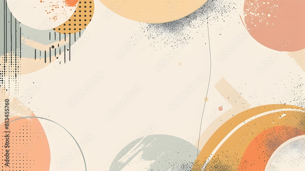 Fototapete minimalist abstract geometric shapes in muted tones with overlapping patterns and ample negative spa
