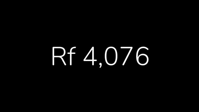 Maldivian Rufiyaa Amount Counting from 0 to 1 Million in 60 Seconds Animation. HD Resolution Animation. Minimalist Style with Transparent Background. Alpha Channel Included.