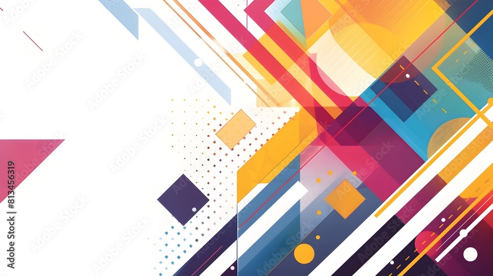 Fototapete vibrant abstract geometric graphic background with copyspace for branding and design elements
