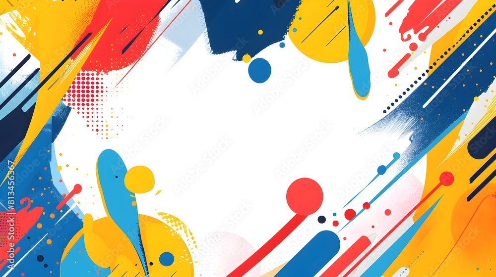 Leinwandbilder vibrant geometric abstract background with dynamic shapes and fluid lines