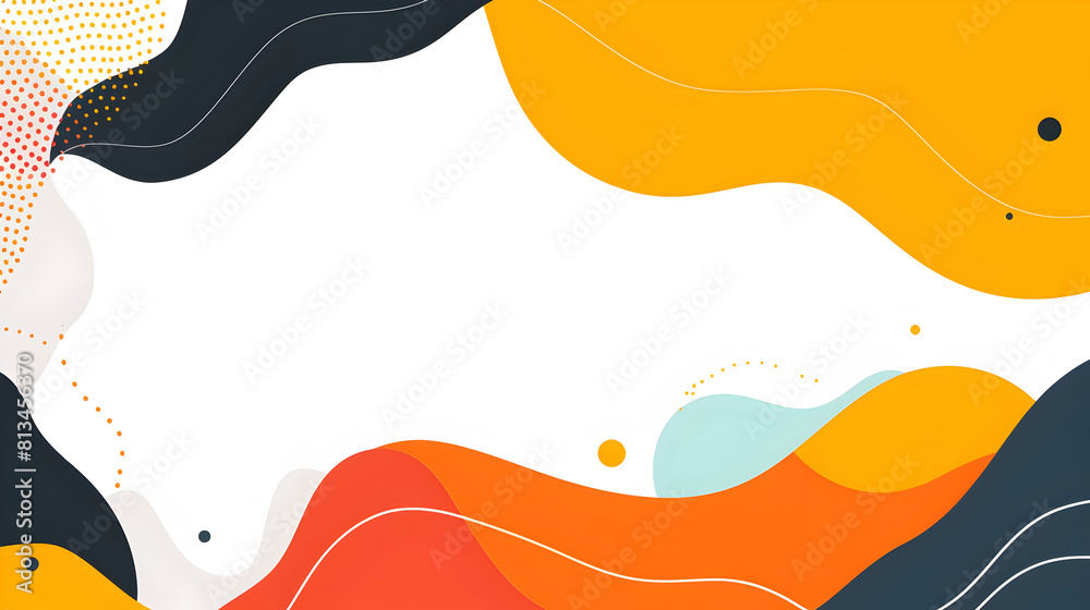 Leinwandbilder vibrant geometric abstract background with dynamic fluid shapes and asymmetric composition in bright