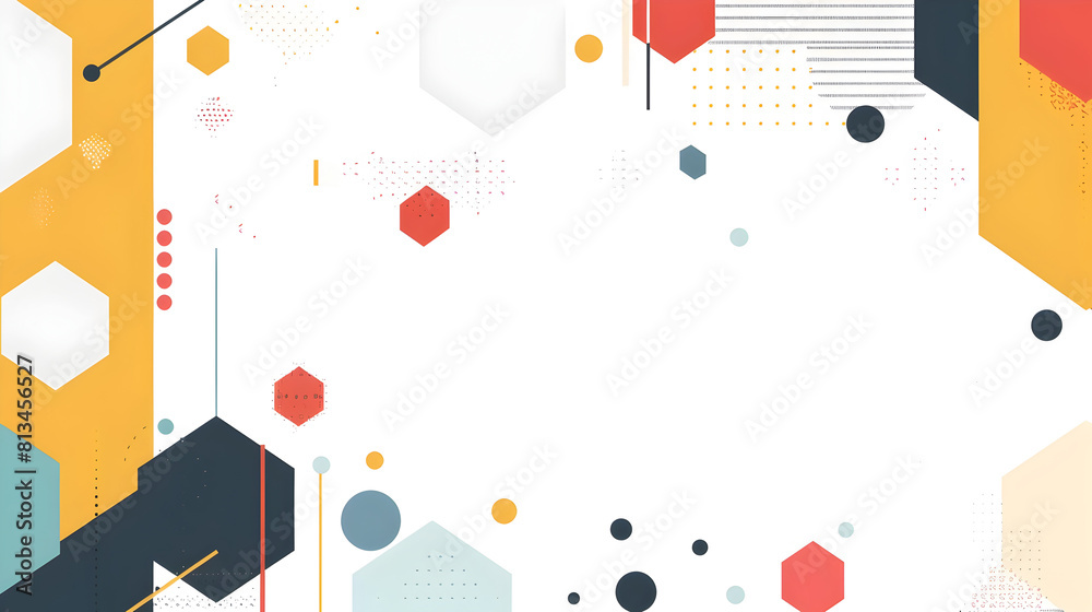 Aufkleber Minimalist Geometric Abstract Background with Copyspace for Text Placement