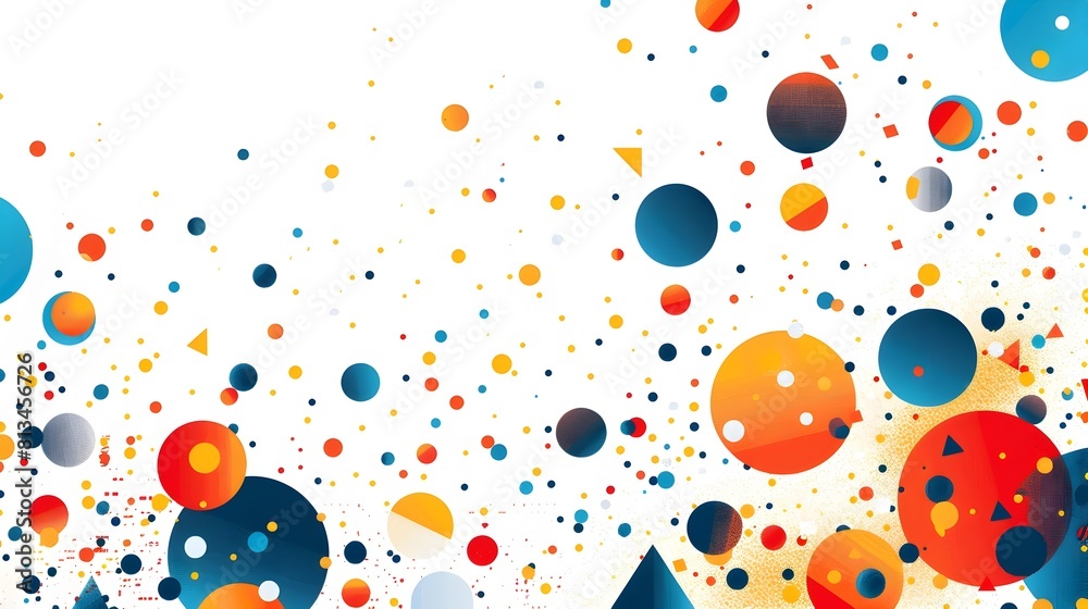 Poster vibrant geometric patterns in minimalist abstract composition