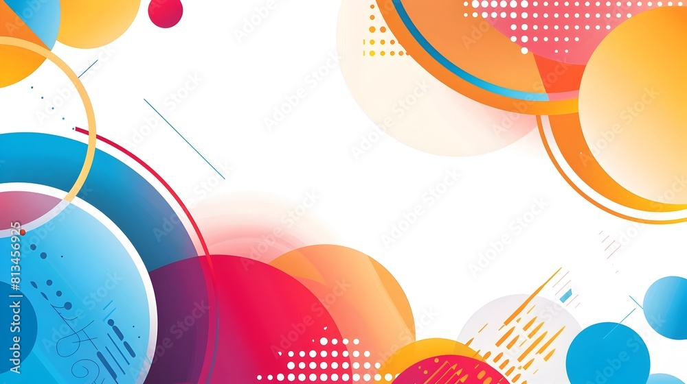 Leinwandbilder vibrant abstract geometric composition with overlapping shapes and minimalist patterns on white back