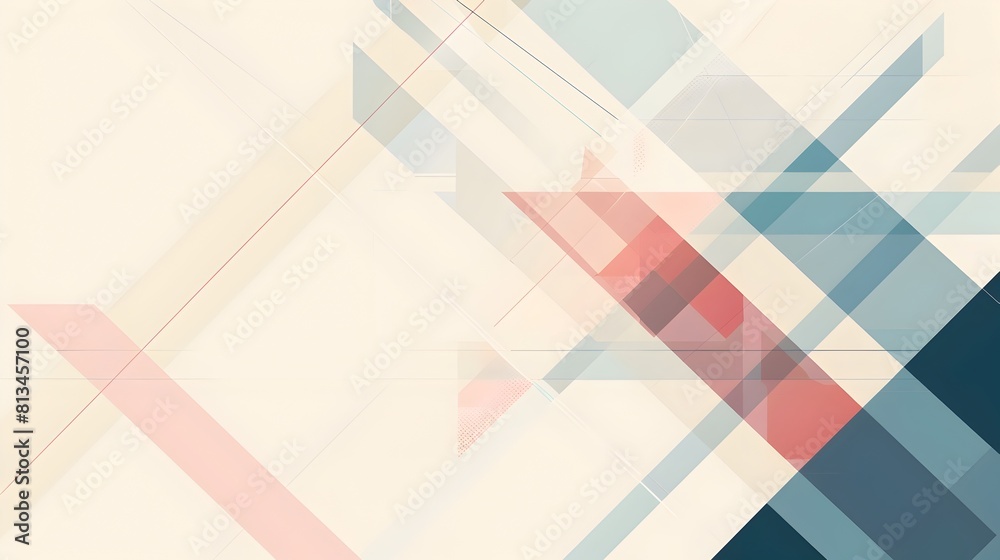Fototapete Sophisticated Minimalist Mosaic Abstract Background with Intersecting Angular Shapes and Ample Copyspace