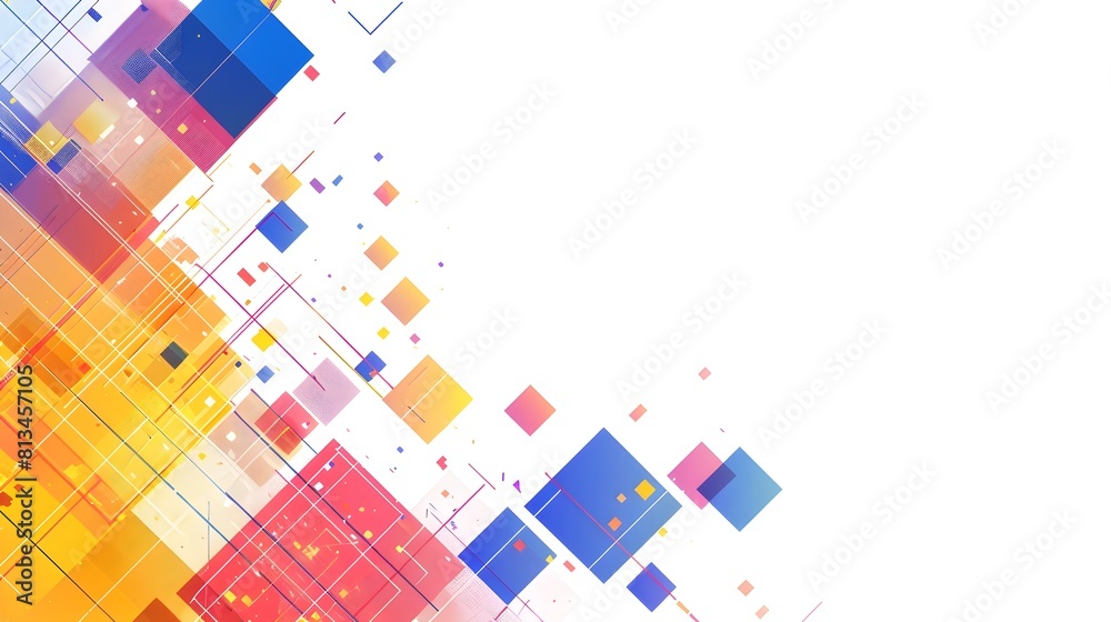 Leinwandbilder abstract geometric mosaic background with bold shapes and clean lines in minimalist layout
