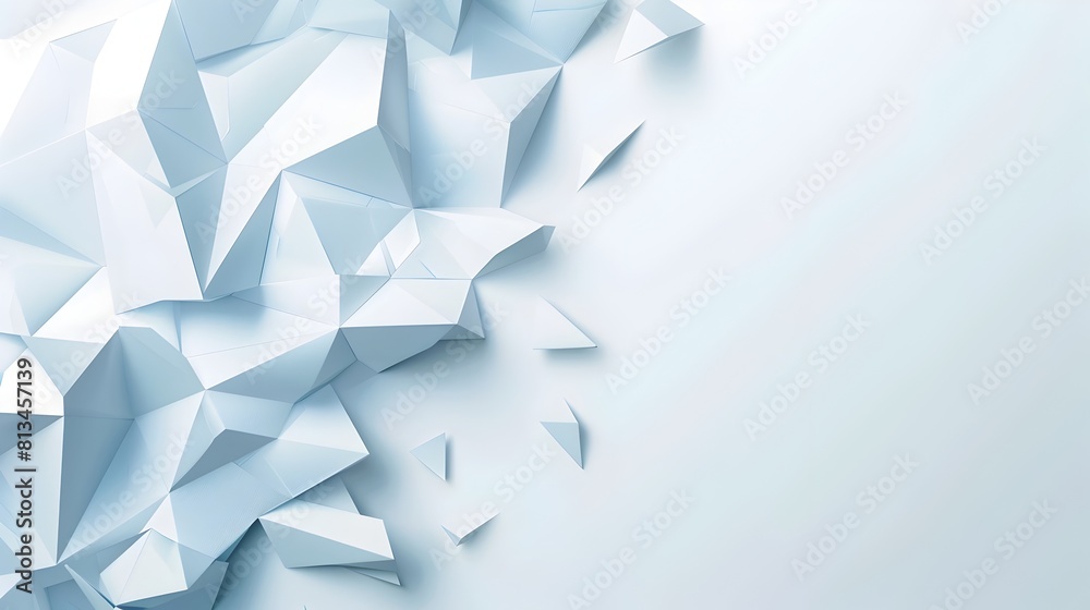 Fototapete Striking Geometric Abstract Design with Overlapping Polygons on Clean White Background