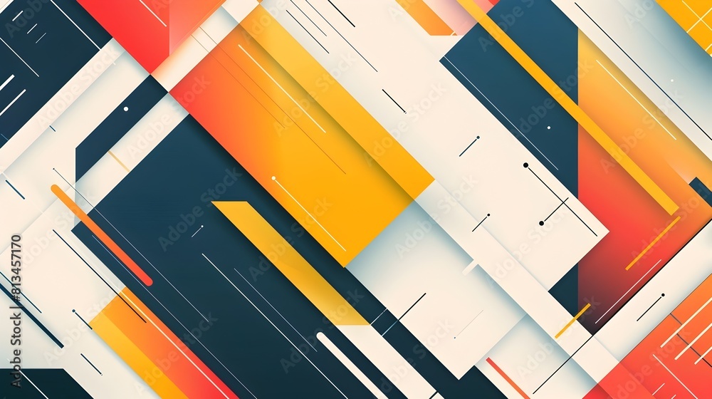 Leinwandbilder striking abstract geometric template with generous copyspace and centered composition