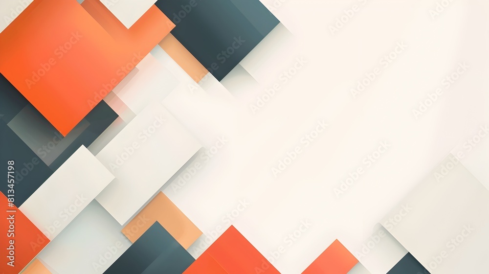Aufkleber Bold Geometric Abstract Background with Overlapping Angular Shapes and Contrasting Tones in Sleek Composition with Generous Copy Space