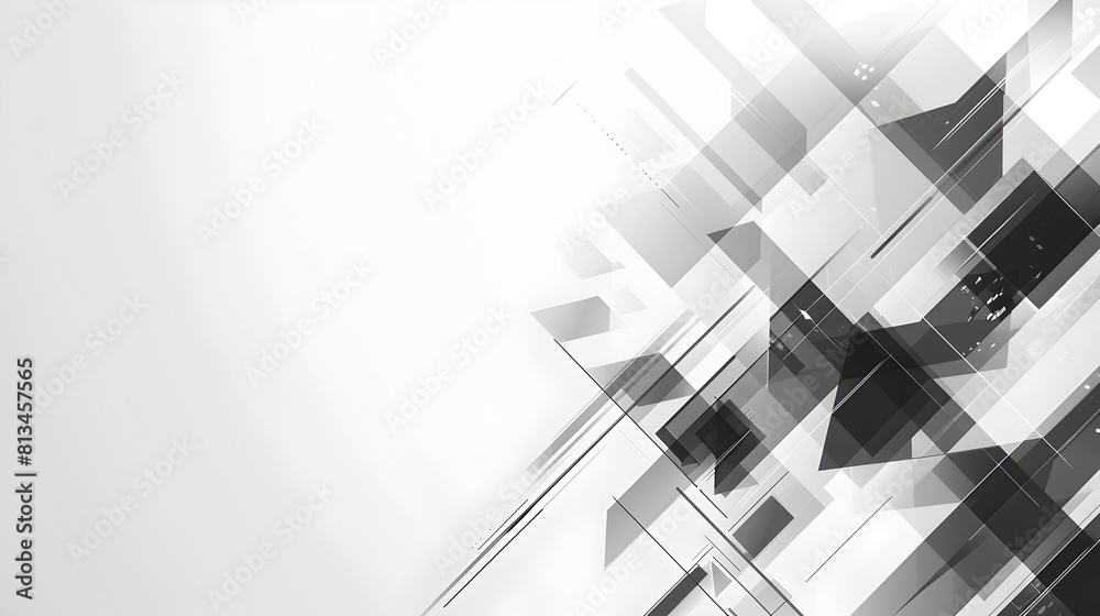 Leinwandbilder minimalist monochrome geometric abstract template with overlapping panels and asymmetric rule of thi