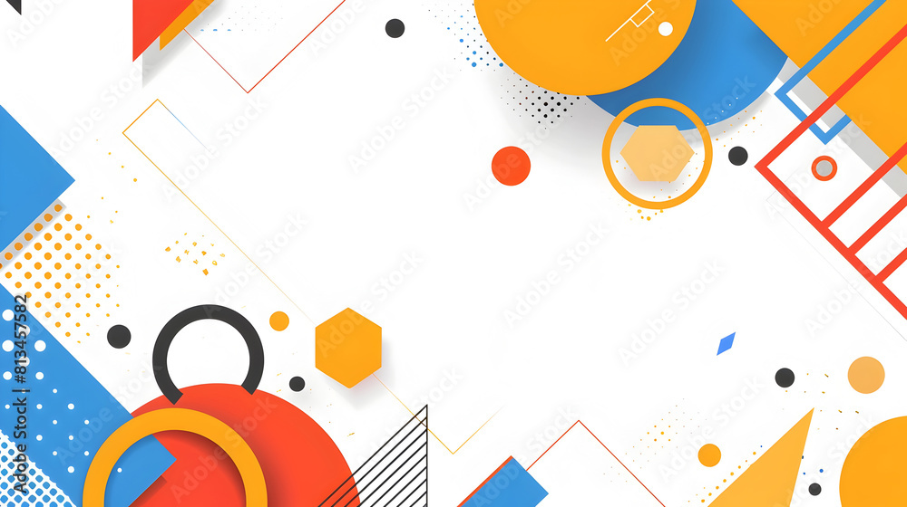 Aufkleber vibrant geometric abstract background with ample copyspace