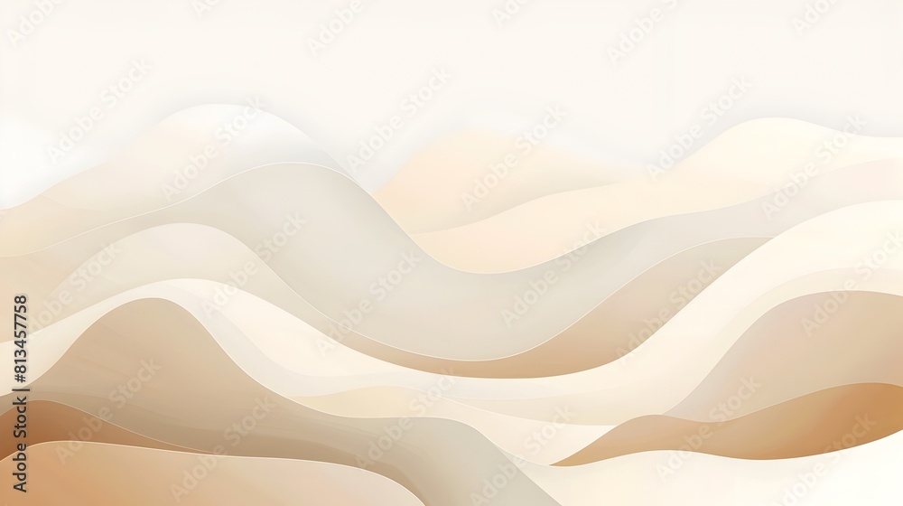 Poster serene earthy waves minimalist abstract landscape background with copy space