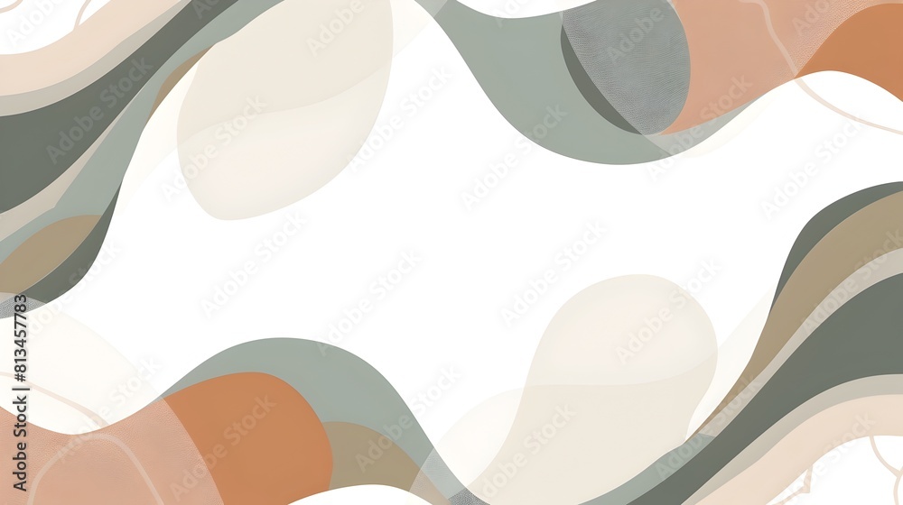 Aufkleber muted organic shapes and geometric template with clean copyspace for versatile digital design