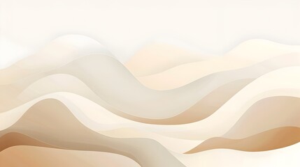 Serene Earthy Waves Minimalist Abstract Landscape Background with Copy Space