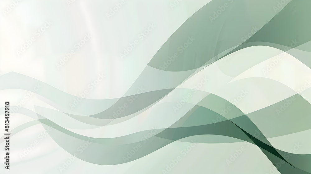 Fototapete Muted Geometric Waves Overlapping On A Clean White Background With Ample Copyspace For Text Or Graphics Minimalist Template In A Balanced Layout