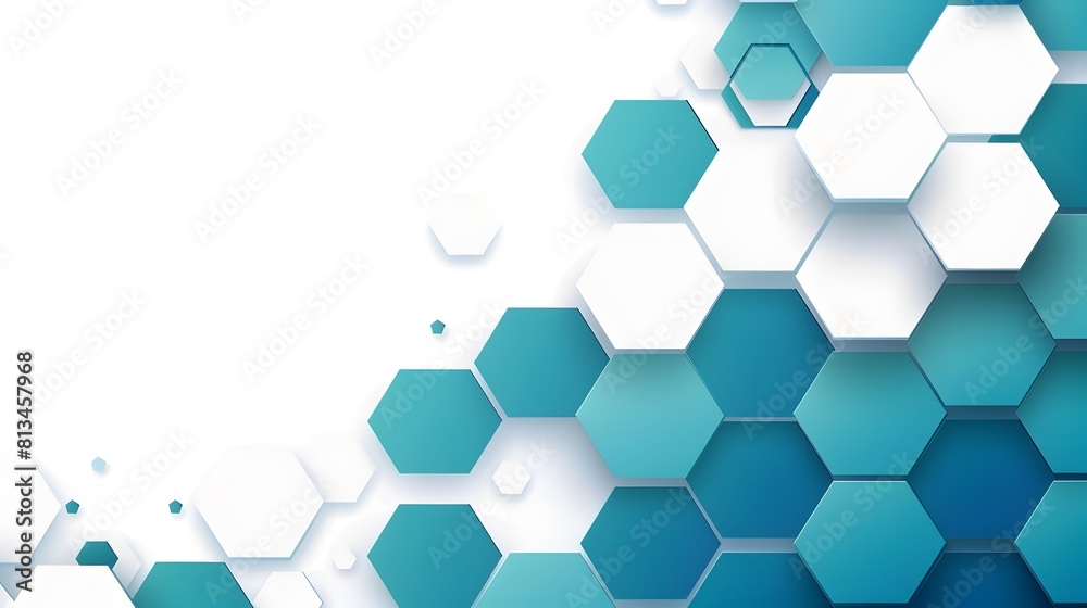 Poster Sleek Blue and Teal Geometric Pattern with Clear Copyspace for Design or Branding Usage