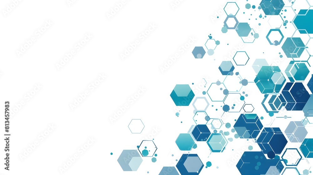 Poster Interlocking Hexagon and Pentagon Abstract Geometric Template with Ample Copy Space for Digital Design or Wallpaper
