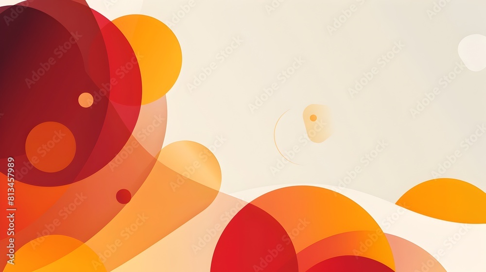 Aufkleber Vibrant Organic Abstract Geometric Composition with Centered Placement and Emphasis on Negative Space
