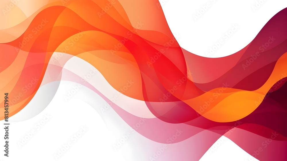 Leinwandbilder Vibrant Organic Waves in Geometric Abstract Design with Centered Placement and Negative Space